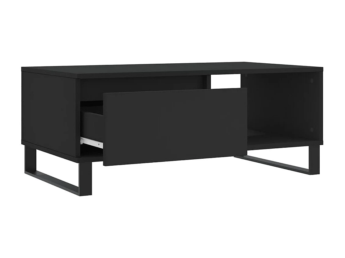 Table basse Noir 90x50x36,5 cm Bois d'ingénierie