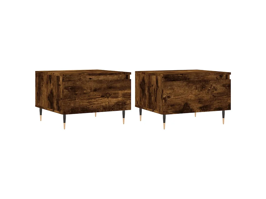 Tables basses 2 pcs chêne fumé 50x46x35 cm bois d'ingénierie