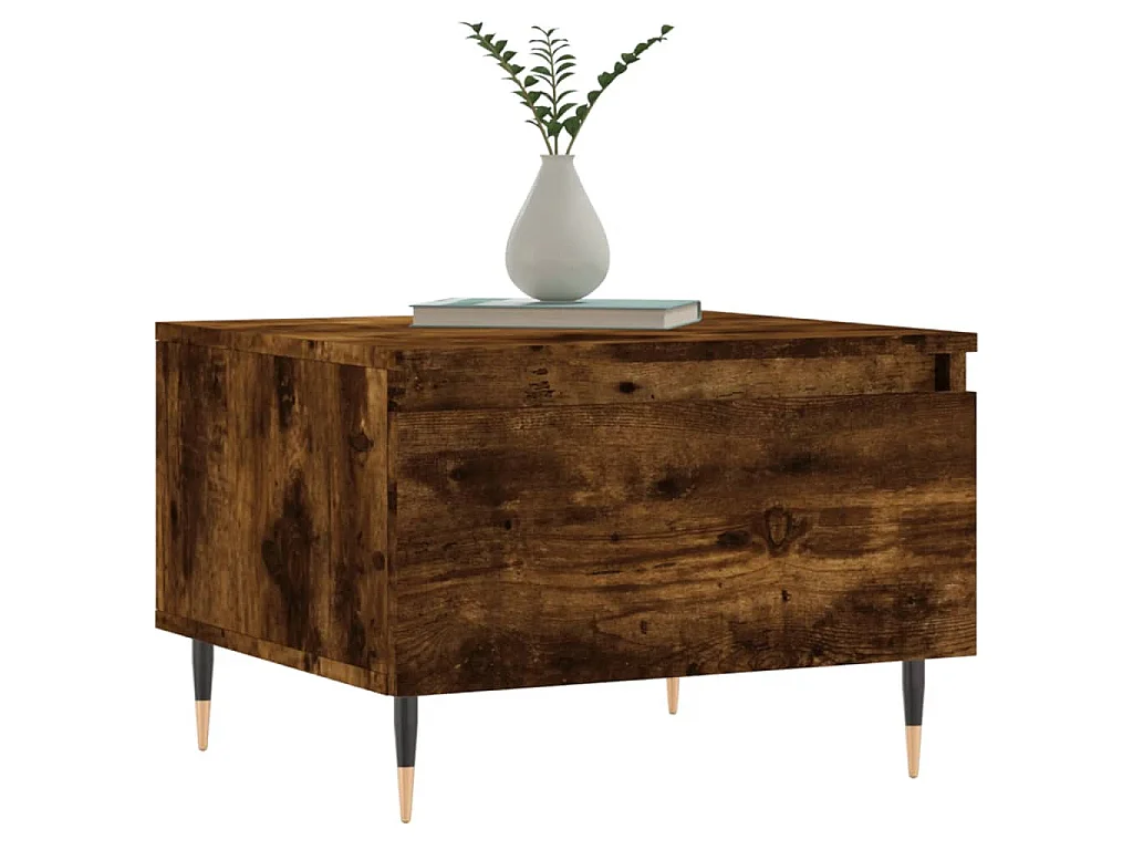Salontafels 2 st 50x46x35 cm bewerkt hout gerookt eikenkleurig