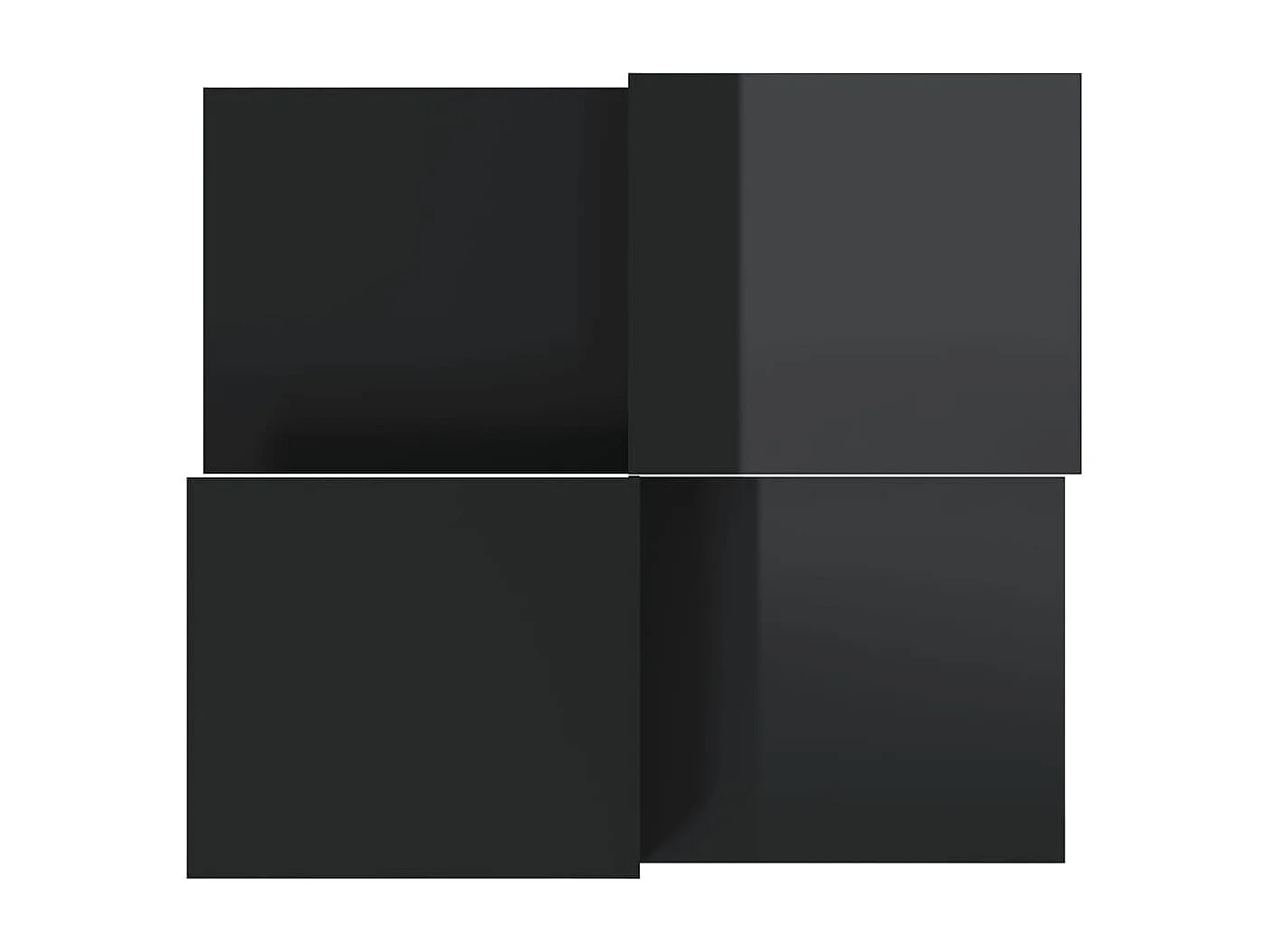 Tables basses 2 pcs noir brillant bois d'ingénierie