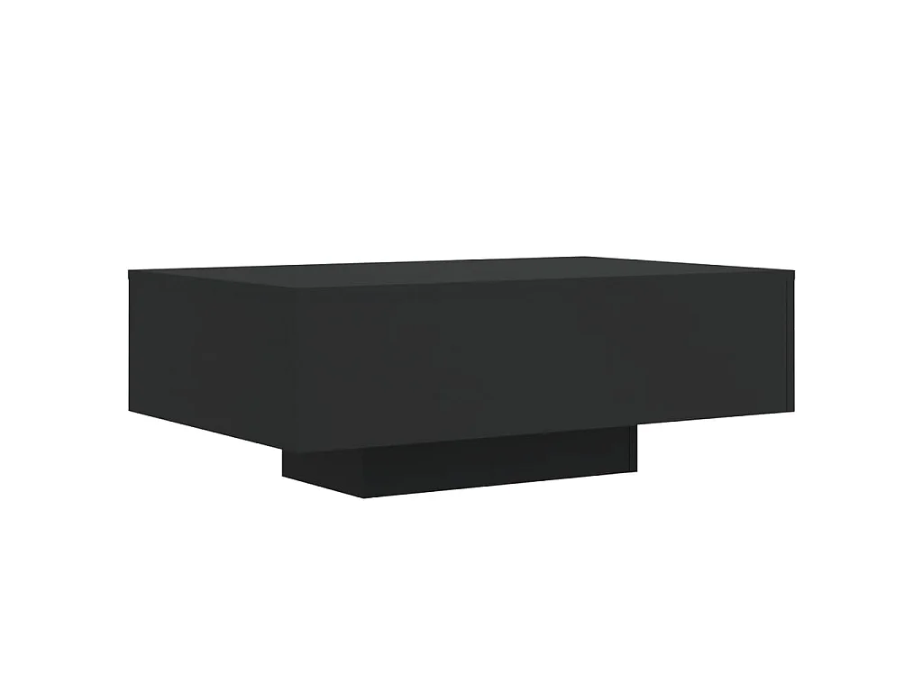 Table basse avec lumières LED noir 85x55x31 cm