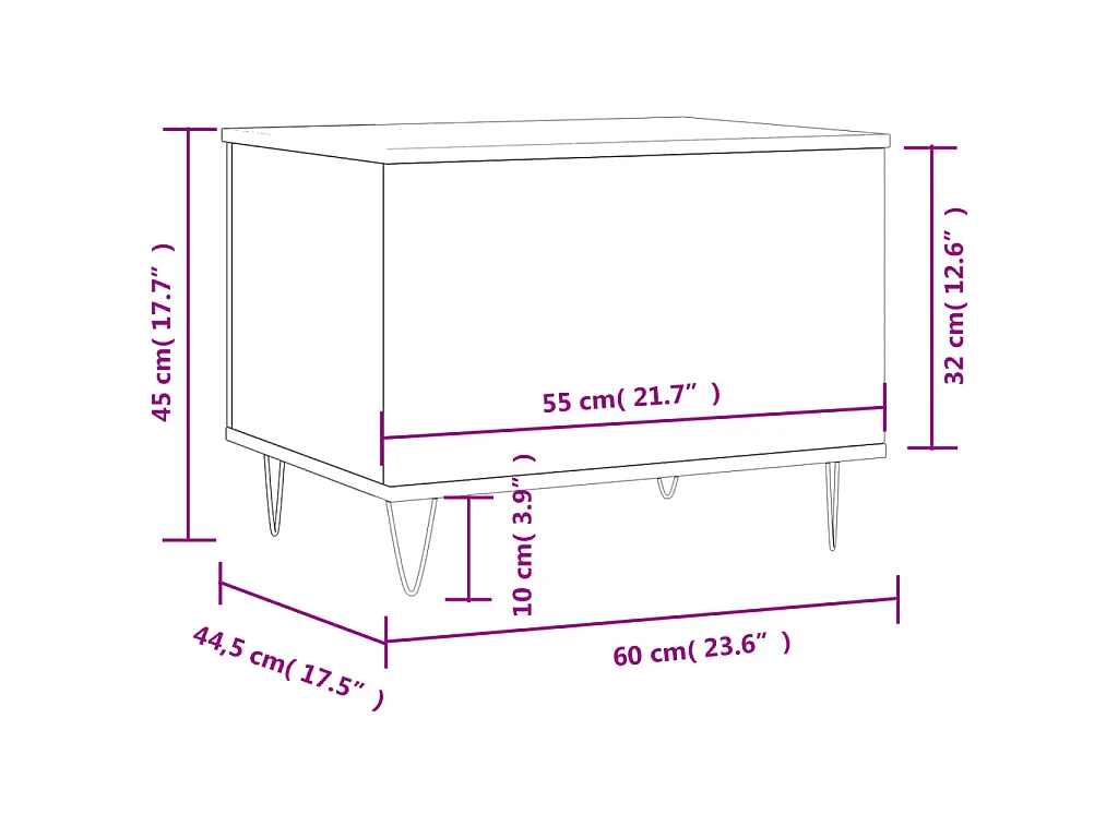 Couchtisch Sonoma-Eiche 60x44,5x45 cm Holzwerkstoff
