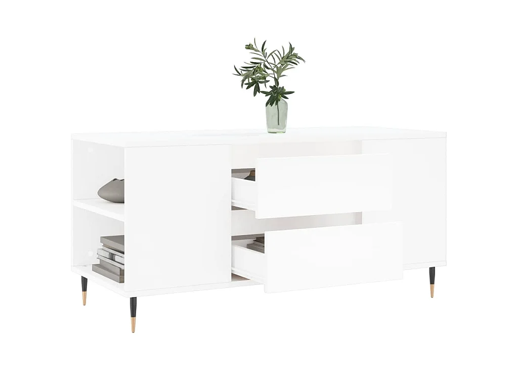Salontafel 102x44,5x50 cm bewerkt hout wit