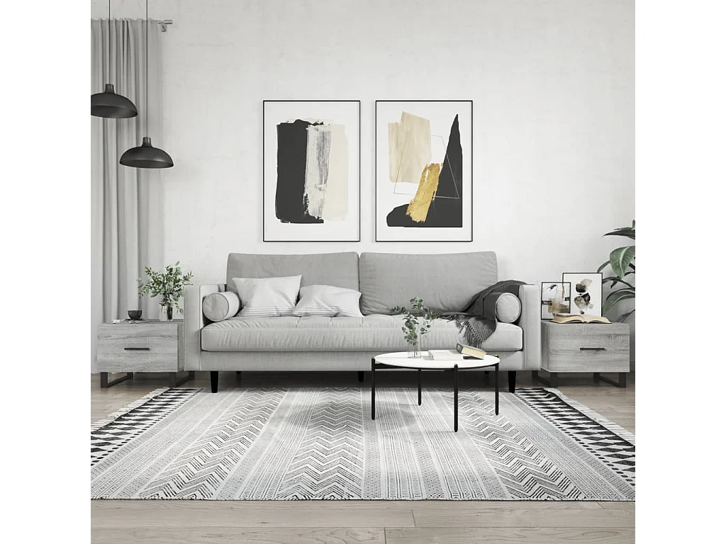 Tavolini Salotto 2pz Grigio Sonoma 50x50x40cm Legno Multistrato
