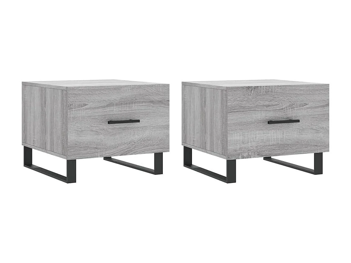 Tavolini Salotto 2pz Grigio Sonoma 50x50x40cm Legno Multistrato