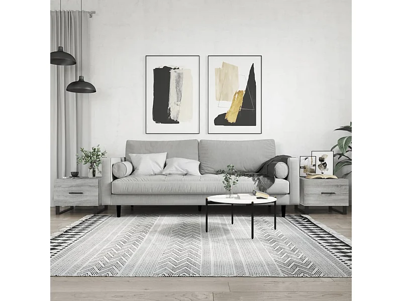 Tavolini Salotto 2pz Grigio Sonoma 50x50x40cm Legno Multistrato