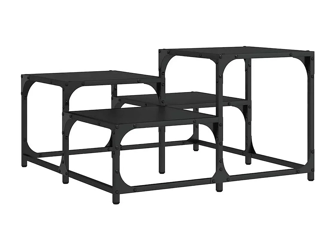 Table basse noir 68x68x40 cm bois d'ingénierie