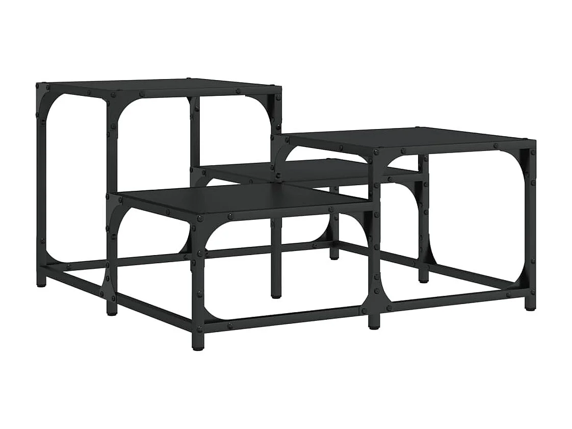 Table basse noir 68x68x40 cm bois d'ingénierie