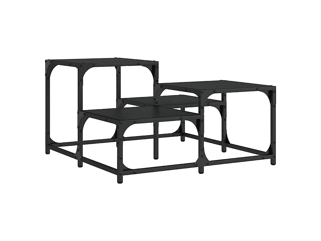 Table basse noir 68x68x40 cm bois d'ingénierie