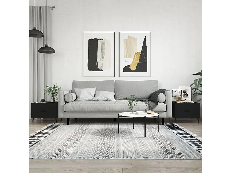 Couchtische 2 Stk. Schwarz 50x50x40 cm Holzwerkstoff