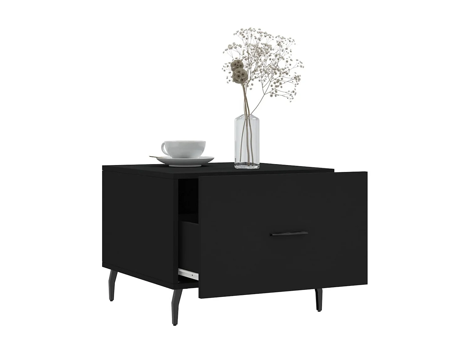 Tavolini da Salotto 2 pz Neri 50x50x40 cm in Legno Multistrato