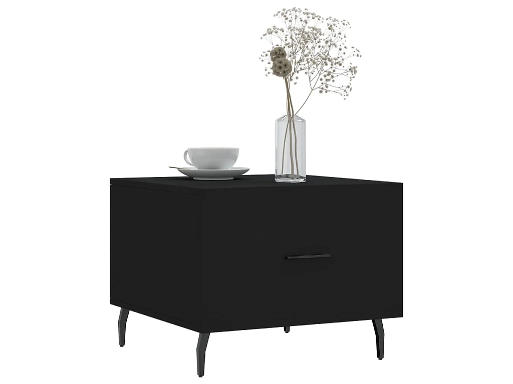 Tables basses 2 pcs noir 50x50x40 cm bois d'ingénierie