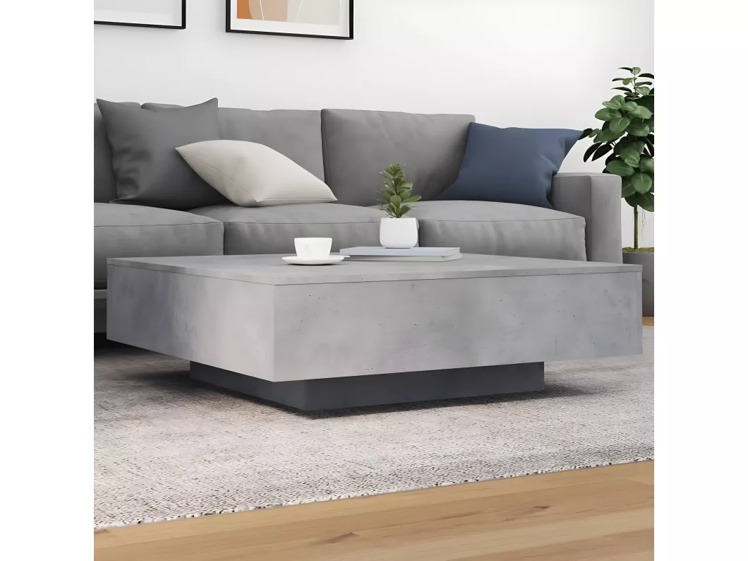 Kauf Unique Couchtisch mit LED-Leuchten Betongrau 100x100x31 cm