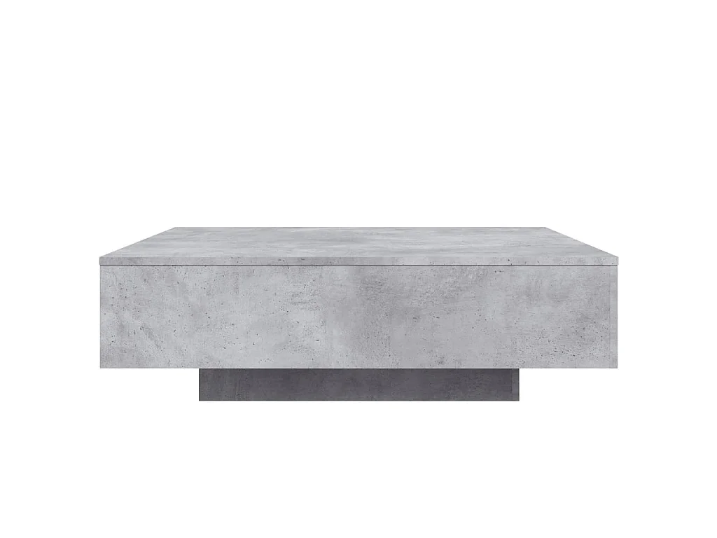 Mesa de centro com luzes LED 100x100x31 cm cinzento cimento