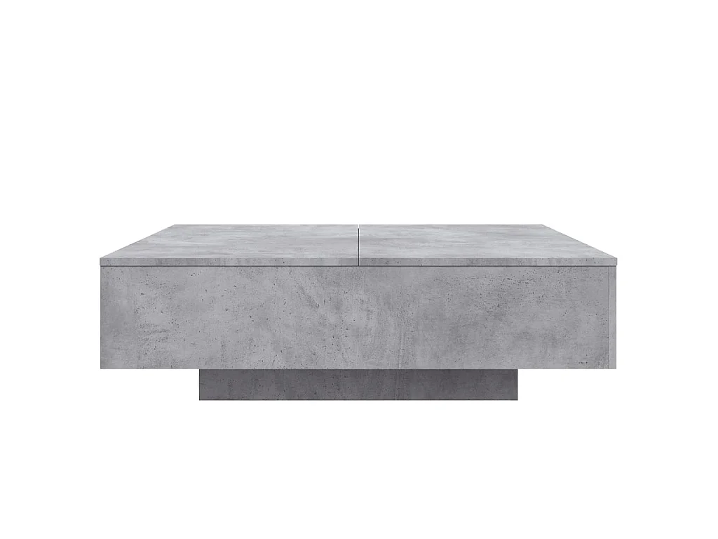 Mesa de centro com luzes LED 100x100x31 cm cinzento cimento