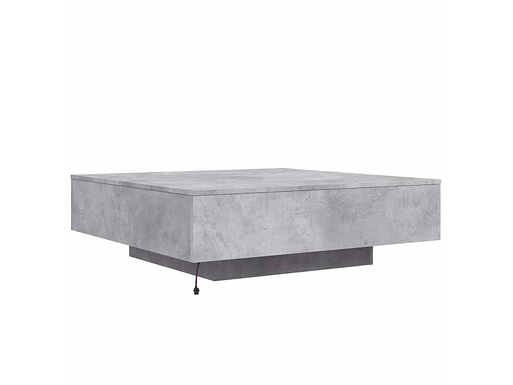 Salontafel met LED-verlichting 100x100x31 cm betongrijs