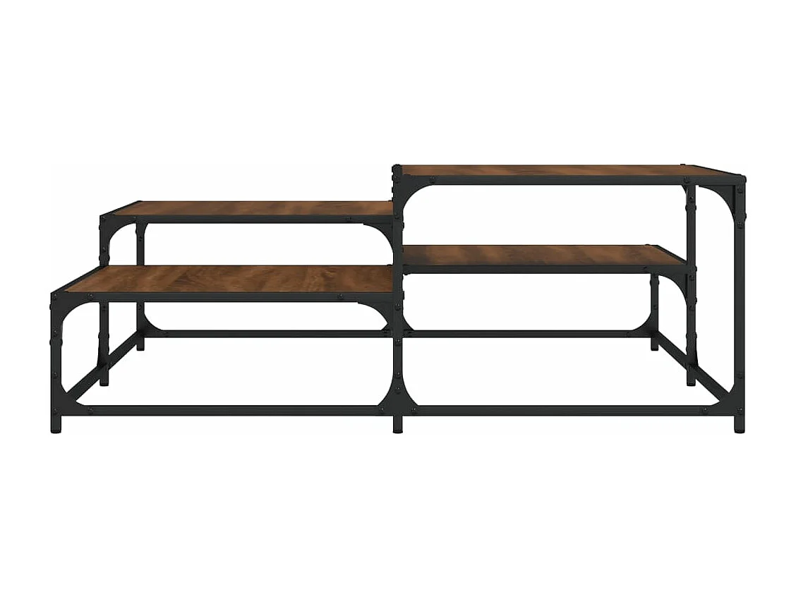 Mesa de centro madera de ingeniería roble marrón 107x107x40 cm