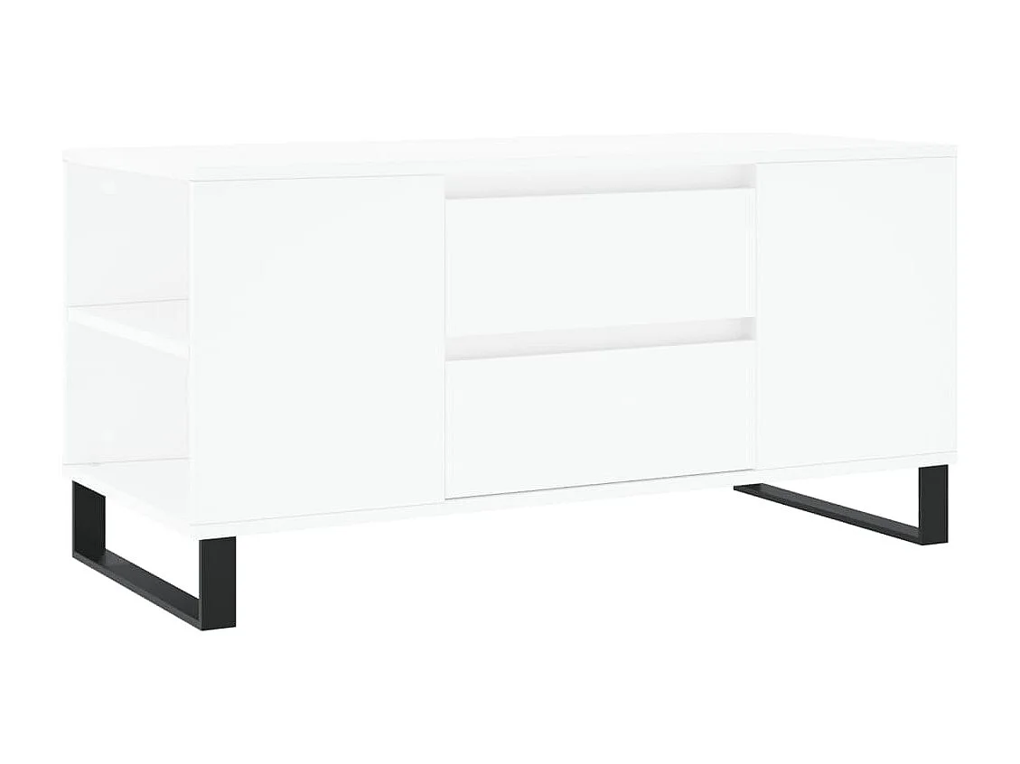 Tavolino da Salotto Bianco 102x44,5x50 cm in Legno Multistrato