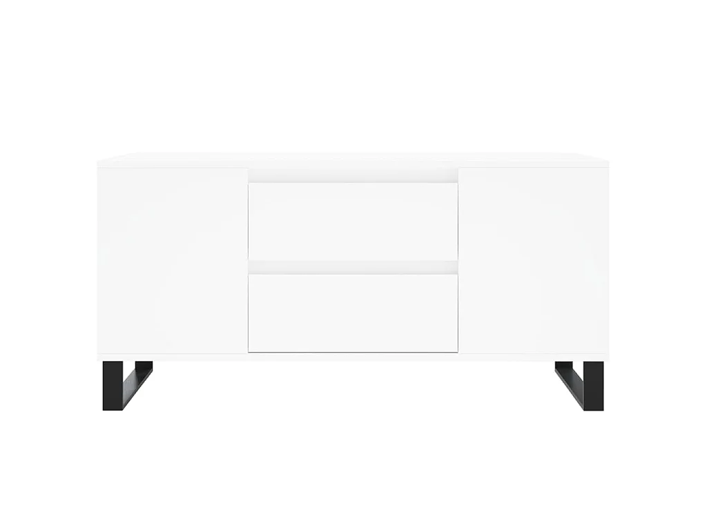 Tavolino da Salotto Bianco 102x44,5x50 cm in Legno Multistrato