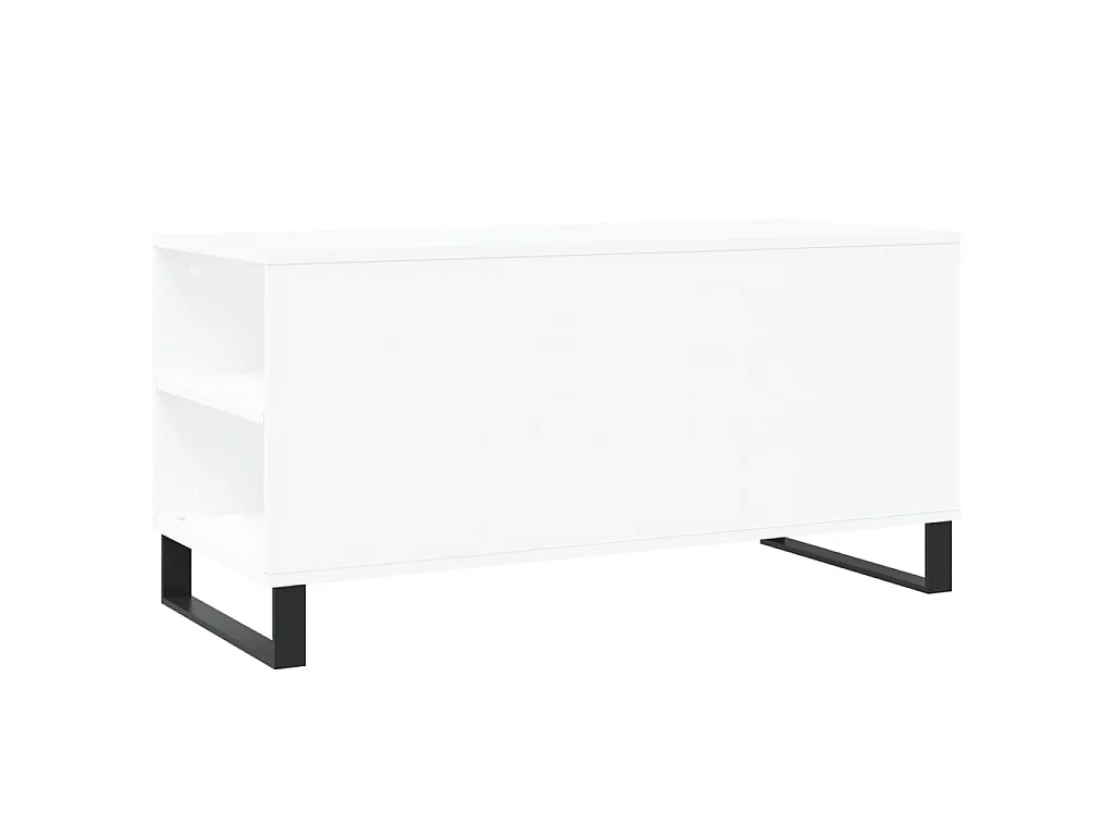 Tavolino da Salotto Bianco 102x44,5x50 cm in Legno Multistrato