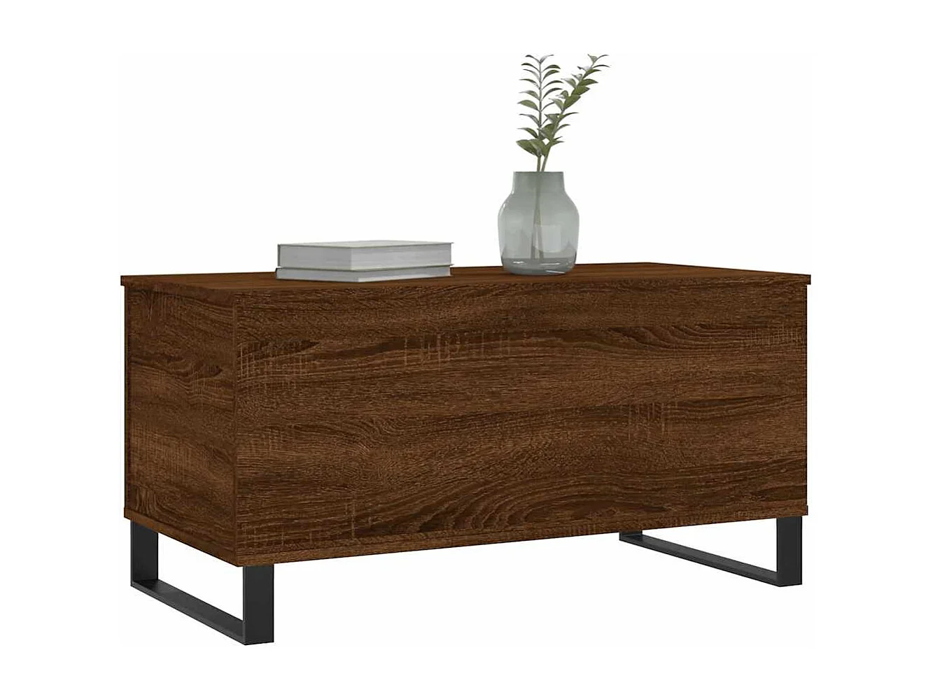 Salontafel 90x44,5x45 cm bewerkt hout bruin eikenkleur