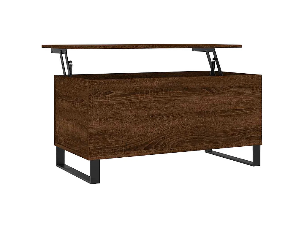 Salontafel 90x44,5x45 cm bewerkt hout bruin eikenkleur