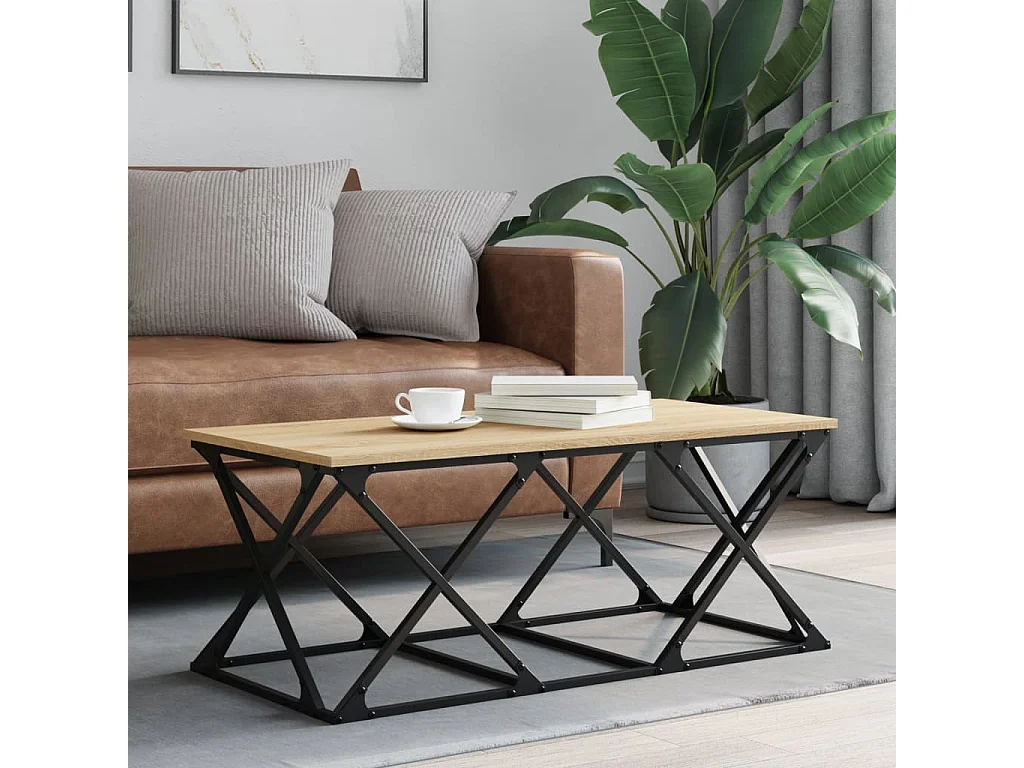 Salontafel 100x49x40 cm bewerkt hout sonoma eikenkleurig