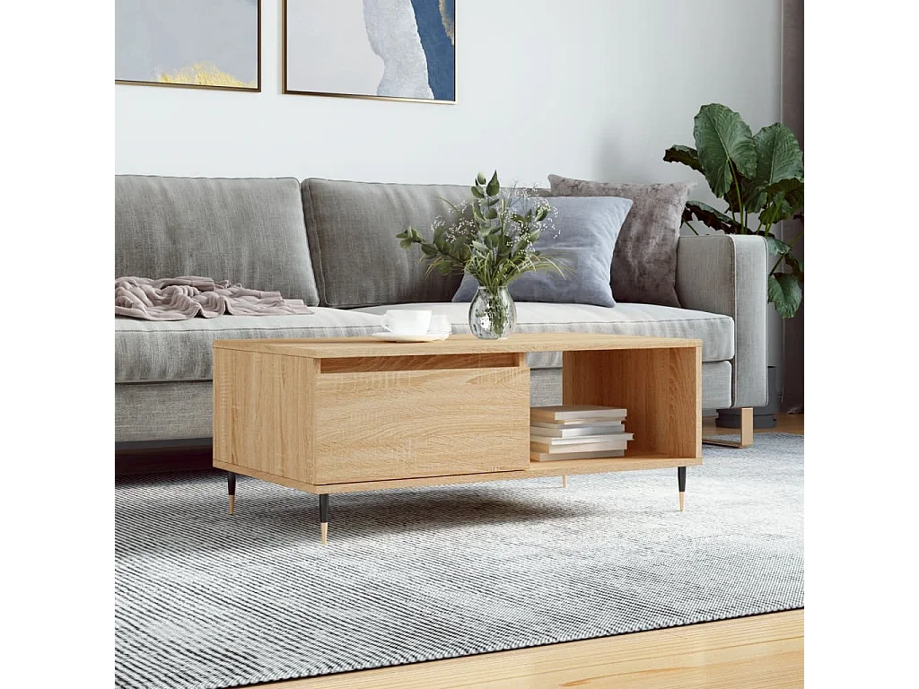 Couchtisch Sonoma-Eiche 90x50x36,5 cm Holzwerkstoff