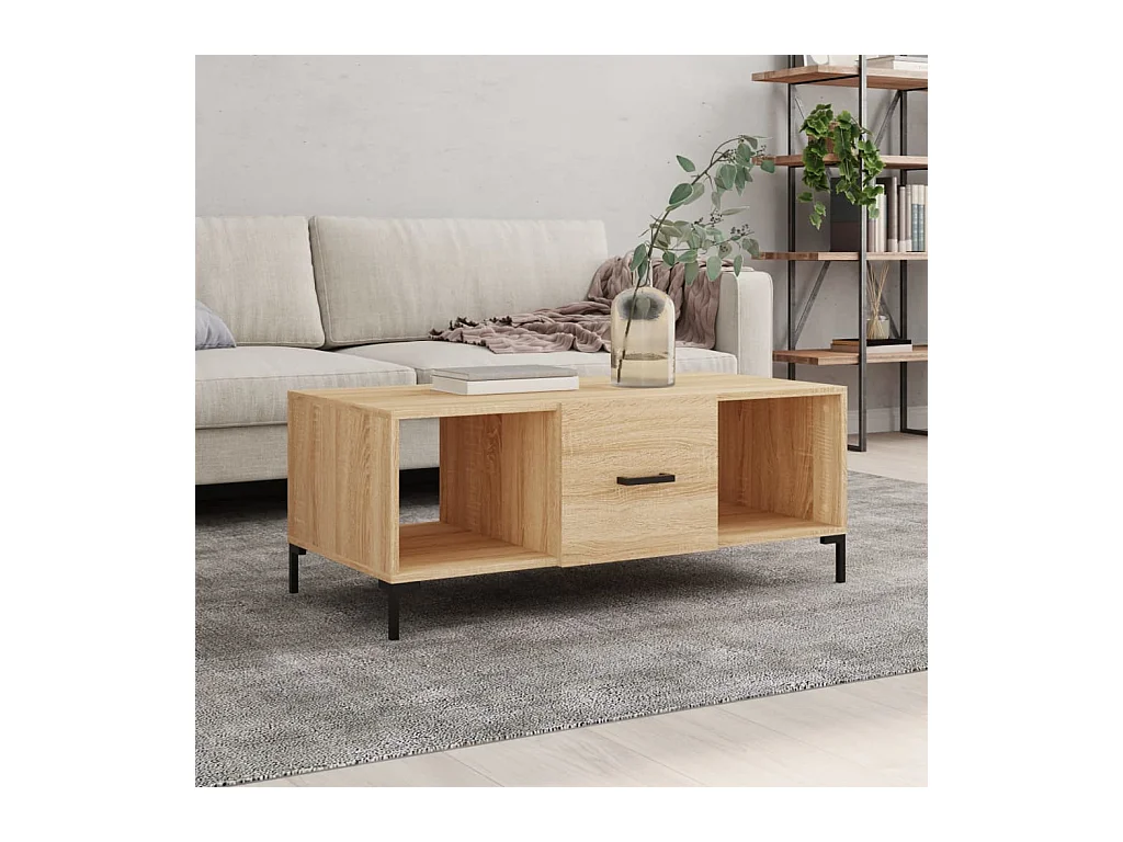 Table basse chêne sonoma 102x50x40 cm bois d'ingénierie