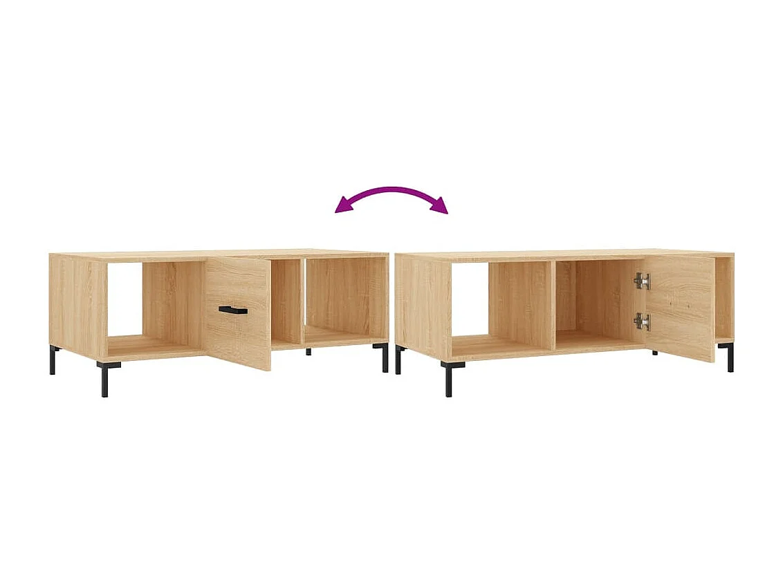 Table basse chêne sonoma 102x50x40 cm bois d'ingénierie