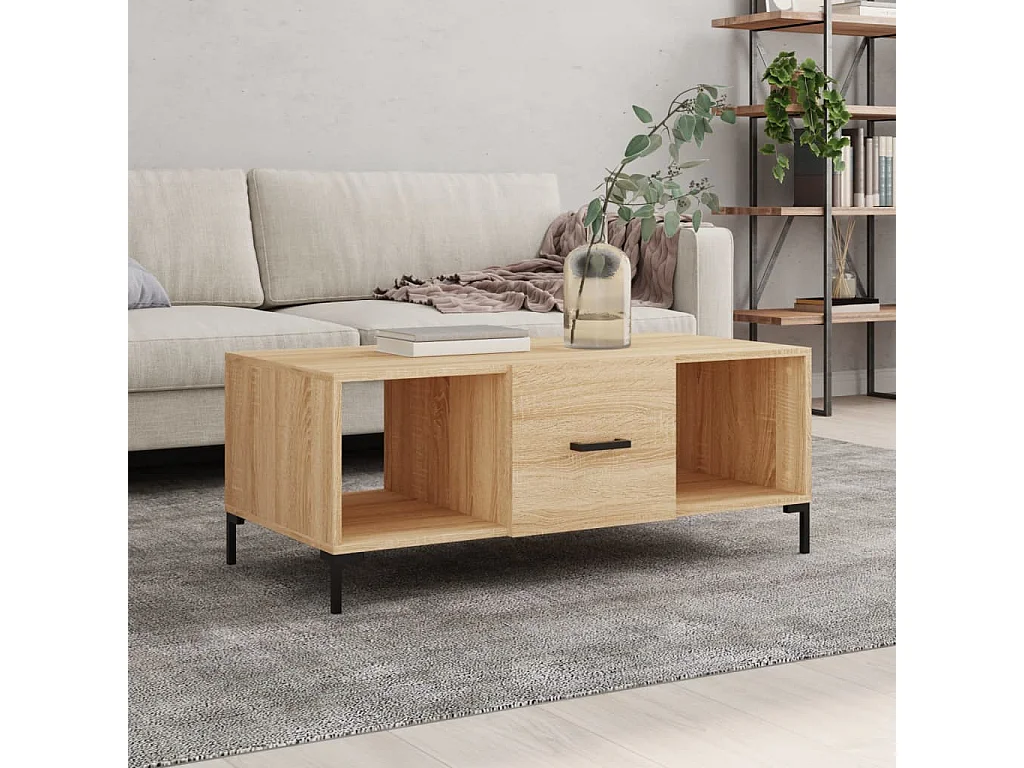 Table basse chêne sonoma 102x50x40 cm bois d'ingénierie