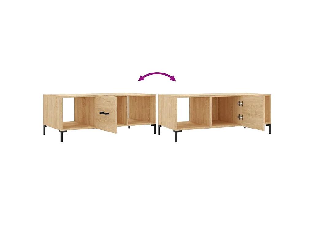 Table basse chêne sonoma 102x50x40 cm bois d'ingénierie