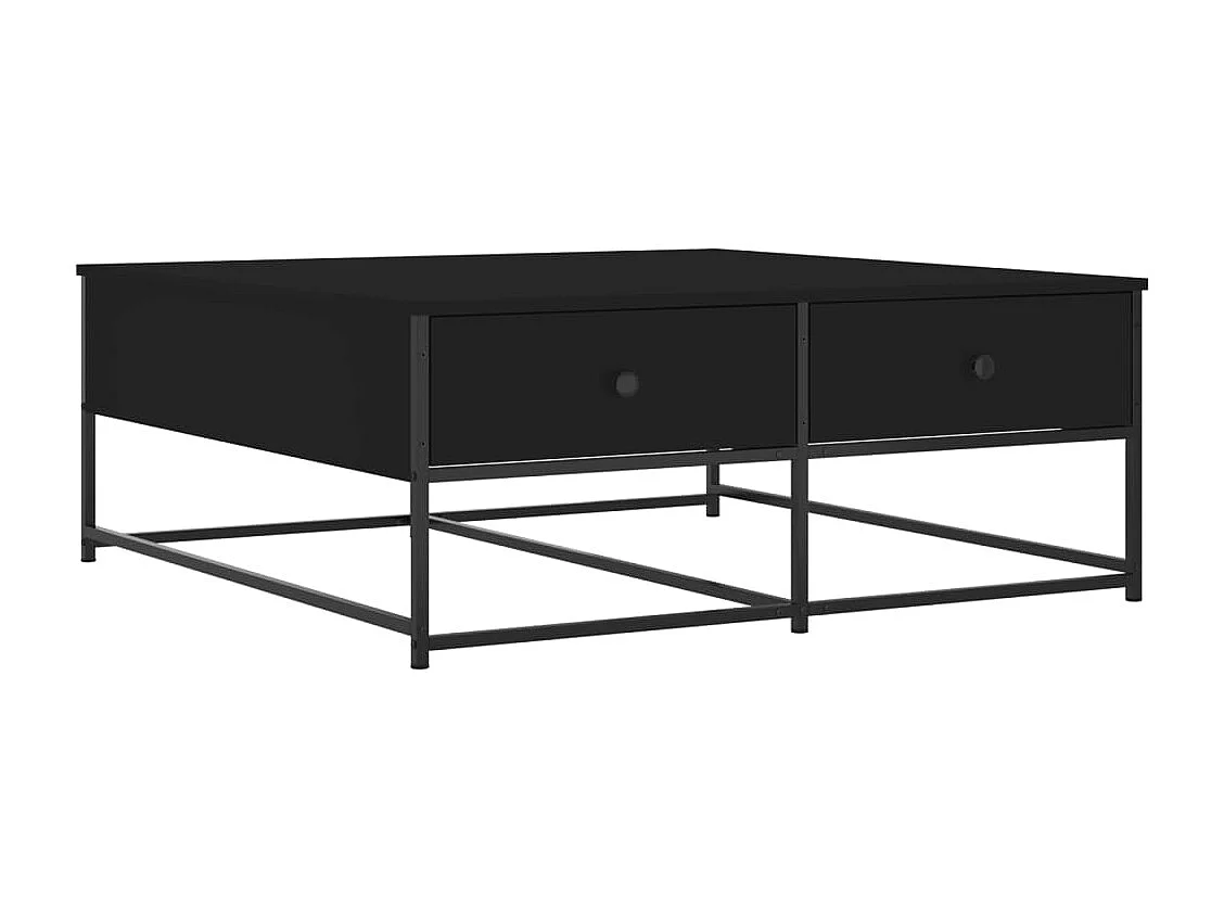 Table basse noir 100x99x40 cm bois d'ingénierie