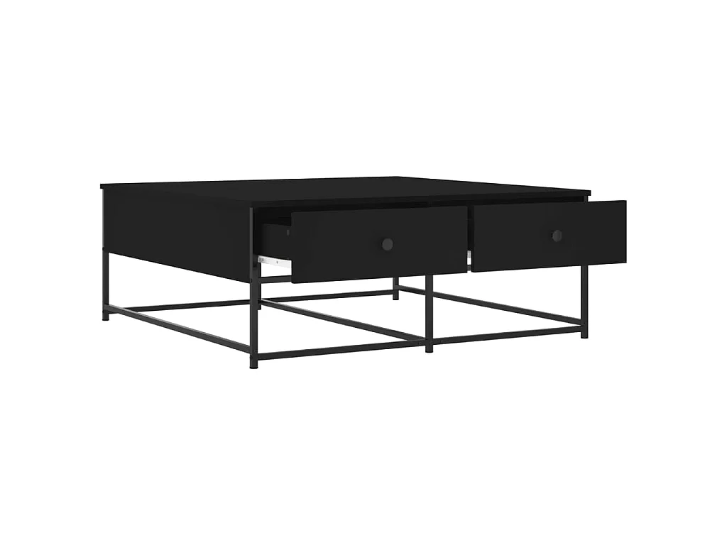 Table basse noir 100x99x40 cm bois d'ingénierie