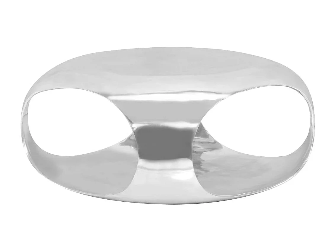 Table basse Aluminium moulé 70x70x32 cm Argenté