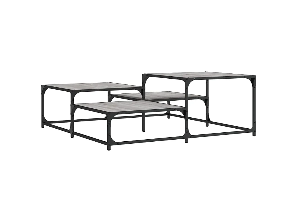 Salontafel 107x107x40 cm bewerkt hout grijs sonoma eikenkleurig