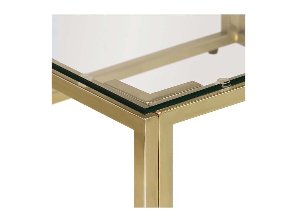 Salontafel roestvrijstaal en gehard glas goudkleurig