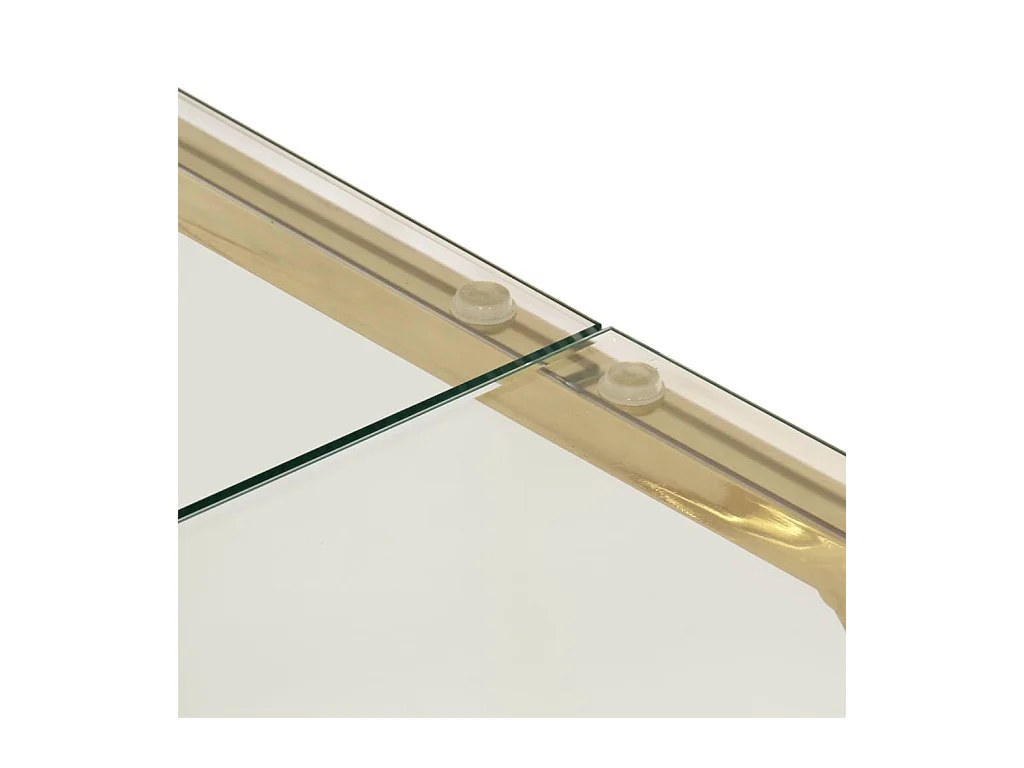 Salontafel roestvrijstaal en gehard glas goudkleurig