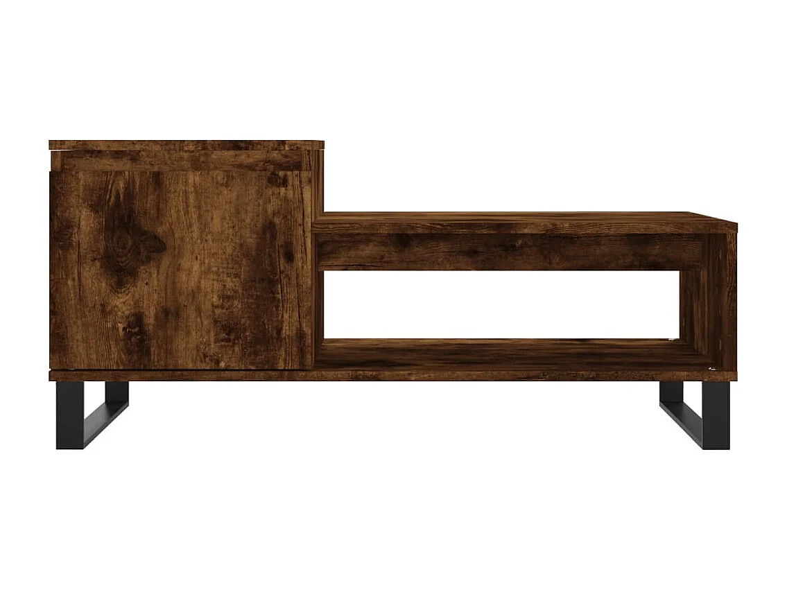 Salontafel 100x50x45 cm bewerkt hout gerookt eikenkleurig