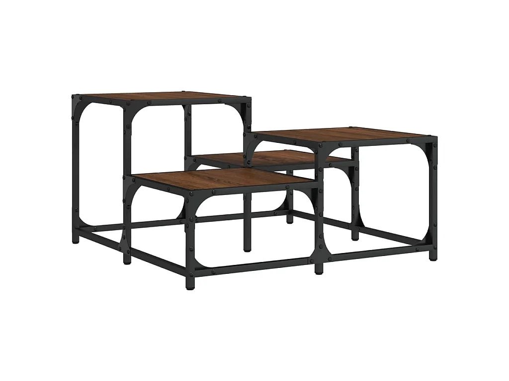 Tavolino da Salotto Rovere Marrone 68x68x40cm Legno Multistrato