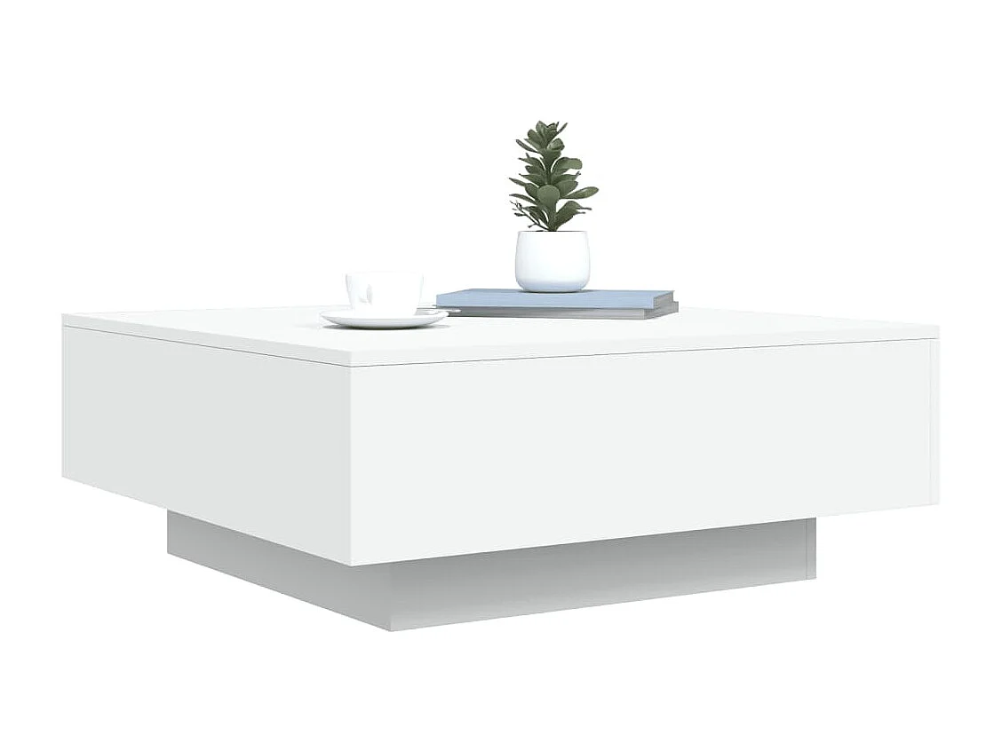 Table basse blanc 80x80x31 cm bois d'ingénierie