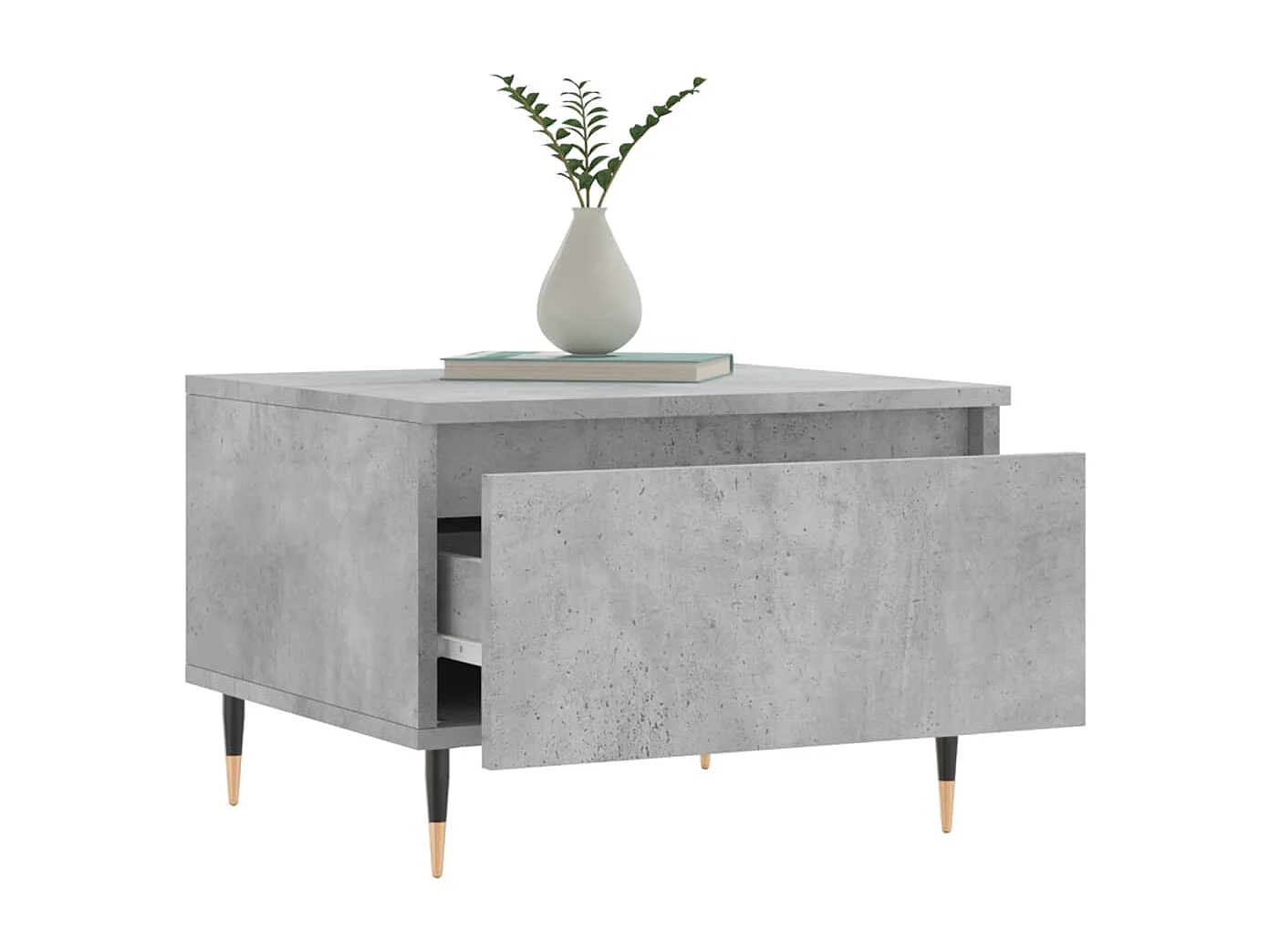 Salontafels 2 st 50x46x35 cm bewerkt hout betongrijs