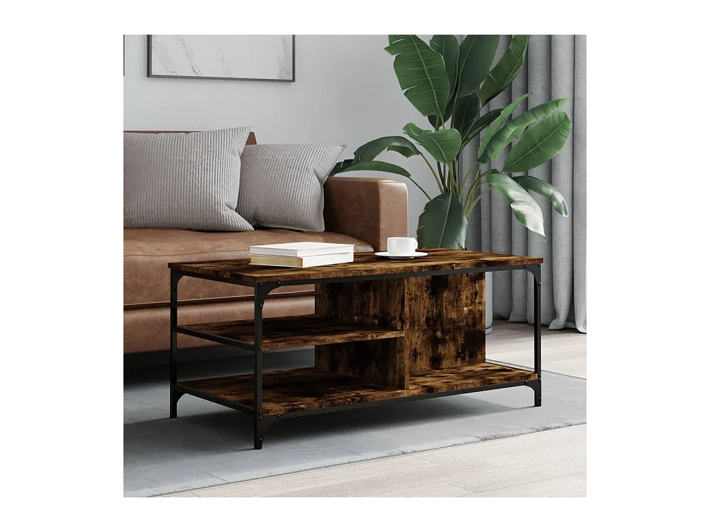 Table basse Chêne fumé 100x50x45 cm Bois d'ingénierie