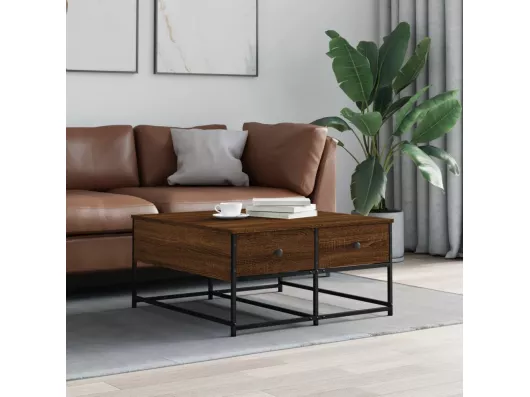 Kauf Unique Couchtisch Braun Eichen-Optik 80x80x40 cm Holzwerkstoff