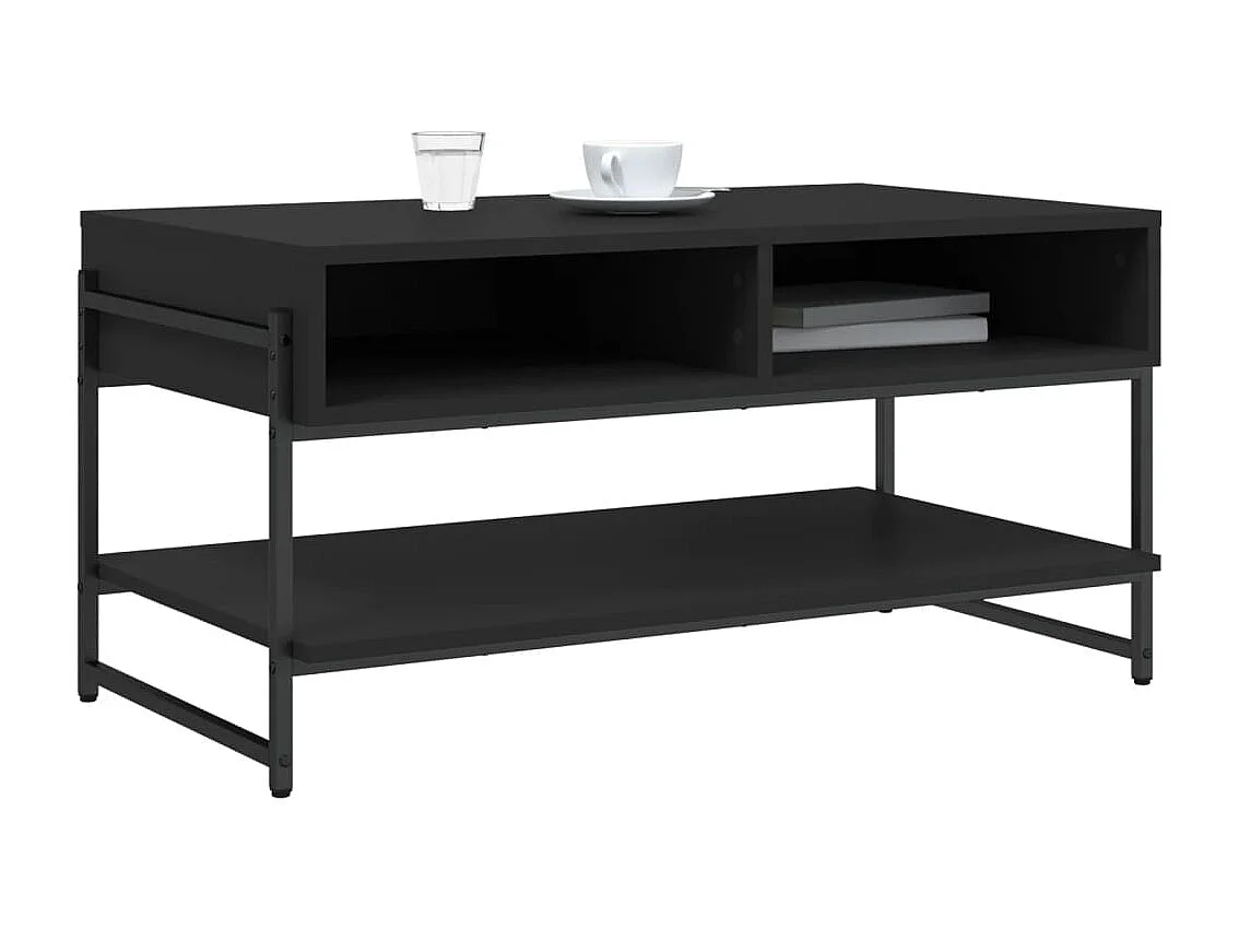 Table basse noir 90x50x45 cm bois d'ingénierie