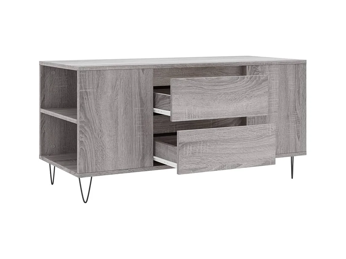 Table basse sonoma gris 102x44,5x50 cm bois d'ingénierie