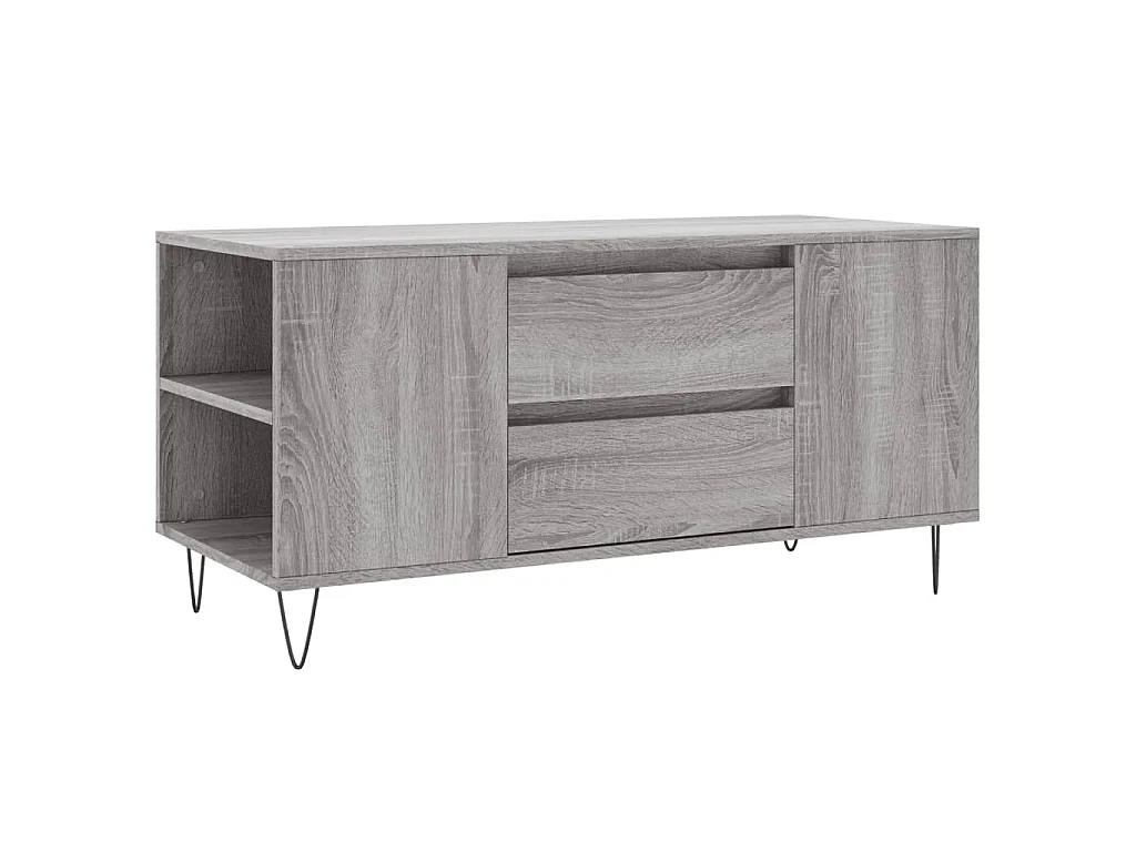 Table basse sonoma gris 102x44,5x50 cm bois d'ingénierie