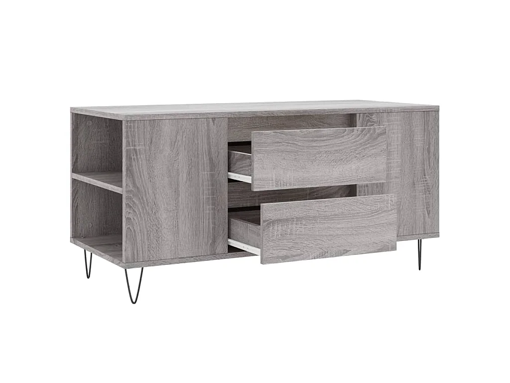 Table basse sonoma gris 102x44,5x50 cm bois d'ingénierie