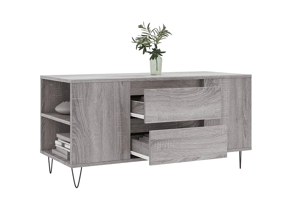 Table basse sonoma gris 102x44,5x50 cm bois d'ingénierie