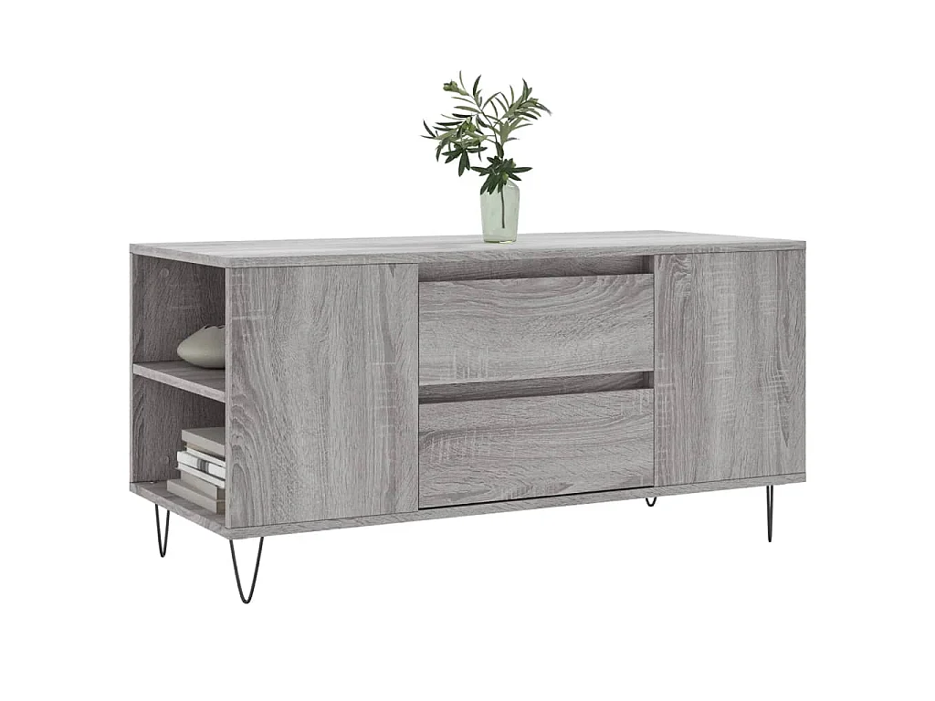 Table basse sonoma gris 102x44,5x50 cm bois d'ingénierie